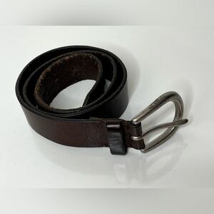 Old Navy Genuine Italian Leather Brown Mens Size 30 Belt With Brass Buckle